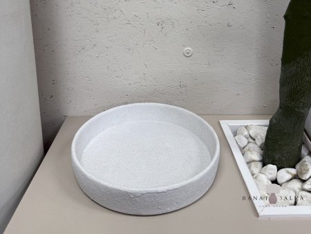 صينية حجر ابيض ثقيل